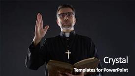  Presentation with holy bible - Presentation with religious - priest male blessing hand background and a black colored foreground