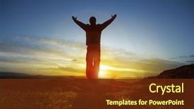  Presentation with praise - Slides featuring religious - silhouette of a man background and a tawny brown colored foreground