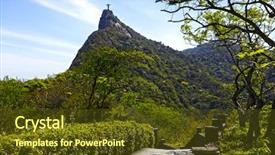  Presentation with rio 2016 - Beautiful presentation theme featuring religious 2016 - corcovado rio de janeiro backdrop and a tawny brown colored foreground