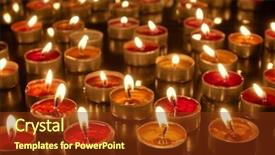  Presentation with religious candles - Slide deck featuring religious advent - candlelight - many burning candles background and a tawny brown colored foreground