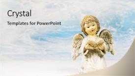  Presentation with christmas angel - Theme having religious advent - christmas angel reading background and a white colored foreground