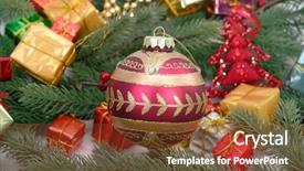  Presentation with christmas silver blue turquoise baubles - PPT layouts featuring religious advent - christmas baubles decorations background and a  colored foreground