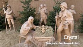  Presentation with christmas advent - Slide deck with religious advent - christmas crib in strobl austria background and a  colored foreground