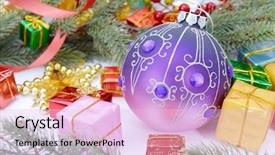  Presentation with religious advent - Slide set with religious advent - christmas decoration on the white background and a  colored foreground