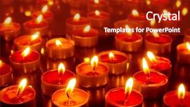  Presentation with religious candles - Presentation theme enhanced with religious advent - lots burning church candles close-up background and a crimson colored foreground
