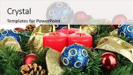  Presentation with white christmas - Slide set enhanced with christmas wreath isolated on white background and a white colored foreground