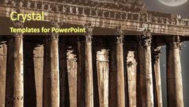  Presentation with night sky moon - Presentation theme enhanced with history oflebanon - baalbeck castle in the night background and a tawny brown colored foreground