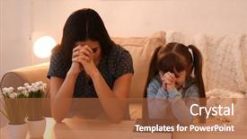  Presentation with religious - Audience pleasing slides consisting of religious christian girl and her backdrop and a red colored foreground