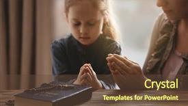  Presentation with religious - Presentation theme having religious christian girl praying background and a tawny brown colored foreground