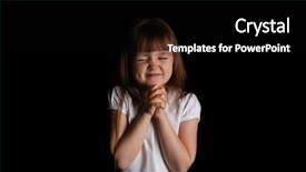  Presentation with black christian - Amazing slides having religious christian girl praying backdrop and a black colored foreground