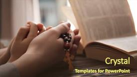  Presentation with religious - Theme featuring religious christian girl with her background and a tawny brown colored foreground