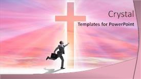  Presentation with lonely - Colorful presentation enhanced with religious-concept-with-cross backdrop and a lemonade colored foreground