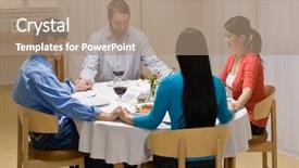  Presentation with elegant party - PPT layouts featuring religious couples saying prayer background and a coral colored foreground