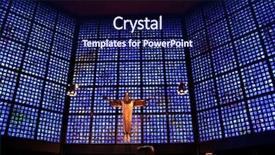  Presentation with religious - Theme consisting of religious crucifiction - jesus in the gedaechtnis berlin background and a navy blue colored foreground