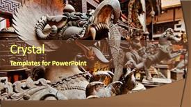  Presentation with statue of aristotle a great - Presentation featuring religious eagles - fearful monster statue kathmandu nepal background and a tawny brown colored foreground