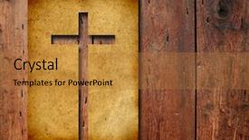  Presentation with christian easter - Presentation theme with easter religious - high resolution christian cross cut background and a gold colored foreground