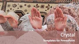  Presentation with mosque - Cool new slides with doa - muslim girls praying at mosque backdrop and a coral colored foreground