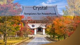  Presentation with kyoto - Presentation theme consisting of kyoto japan at chishaku-in temple in the autumn season background and a light blue colored foreground