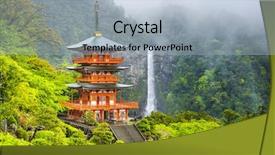  Presentation with japan - Presentation theme consisting of nachi japan at the pagoda background and a light blue colored foreground