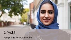  Presentation with islam anak muslim - Amazing slides having muslim woman in urban environment backdrop and a light gray colored foreground