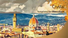  Presentation with italy - Cool new slide deck with toscana - view on florence and duomo backdrop and a yellow colored foreground