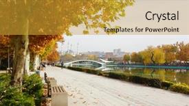  Presentation with park - Colorful PPT layouts enhanced with culture fall leaves blue - youth park genclik parki backdrop and a gold colored foreground