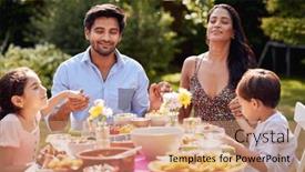  Presentation with prayers - Slide deck with religious-family-saying-prayers background and a coral colored foreground