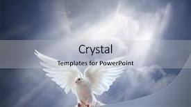  Presentation with religious - Audience pleasing PPT theme consisting of religious free - dove in the air backdrop and a lemonade colored foreground