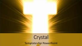  Presentation with religious - Audience pleasing presentation design consisting of religious free - silhouette of businessman against cross backdrop and a gold colored foreground