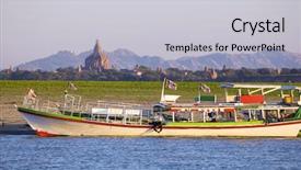  Presentation with myanmar bagan - PPT layouts enhanced with religious freedom - boats and pagoda in bagan background and a light gray colored foreground