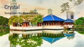  Presentation with salt lake temple - Audience pleasing presentation theme consisting of religious hinduism - seema malaka temple on beira backdrop and a lemonade colored foreground