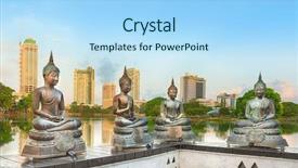  Presentation with hinduism - PPT layouts having religious hinduism - seema malaka temple on beira background and a light blue colored foreground