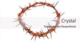  Presentation with crown thorns - PPT layouts enhanced with religious humility - crown made of thorns isolated background and a lemonade colored foreground