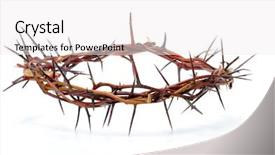  Presentation with crown thorns - Audience pleasing theme consisting of bottom border of autumn pumpkins backdrop and a tawny brown colored foreground.