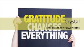  Presentation with everything - Colorful slide deck enhanced with religious humility - gratitude changes everything card isolated backdrop and a yellow colored foreground