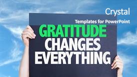  Presentation with everything - Slides with religious humility - gratitude changes everything card background and a teal colored foreground