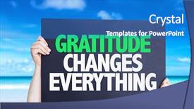  Presentation with everything - Theme having religious humility - gratitude changes everything card background and a teal colored foreground