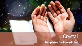  Presentation with rosary - Cool new slide set with religious mercy - muslim man hands holding rosary backdrop and a coral colored foreground