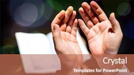  Presentation with rosary - Cool new slides with religious mercy - muslim man hands holding rosary backdrop and a coral colored foreground