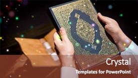  Presentation with holding hands - PPT theme enhanced with religious mercy - muslim man hands holding rosary background and a tawny brown colored foreground