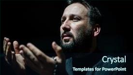  Presentation with ramadan - Audience pleasing theme consisting of religious mercy - muslim man praying for god backdrop and a wine colored foreground