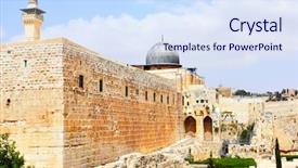  Presentation with jerusalem - Audience pleasing presentation consisting of religious moeslem - al-aqsa mosque in old city backdrop and a sky blue colored foreground