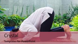  Presentation with asian carp - Cool new slides with religious moeslem - asian muslim man praying backdrop and a violet colored foreground