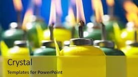  Presentation with oil lamp - Slide set with religious moeslem - burning oil lamp on blue background and a  colored foreground