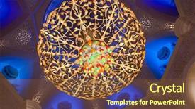  Presentation with abu dhabi - Presentation design enhanced with religious moeslem - chandelier inside shiekh zayed mosque background and a tawny brown colored foreground