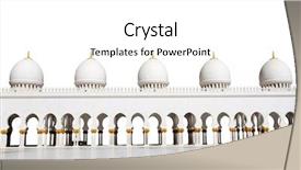  Presentation with zayed - Presentation theme enhanced with religious moeslem - five domes of sheikh zayed background and a white colored foreground