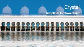  Presentation with zayed - Amazing slide deck having religious moeslem - ive domes of sheikh zayed backdrop and a teal colored foreground