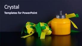  Presentation with oil lamp - Slide deck consisting of religious moeslem - malay culture oil lamp background and a wine colored foreground