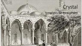 Presentation with mosque - Theme with religious moeslem - mosque in payas old illustration background and a light gray colored foreground