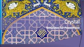  Presentation with religious - Audience pleasing PPT theme consisting of religious moeslem - tiled background with oriental ornaments backdrop and a violet colored foreground